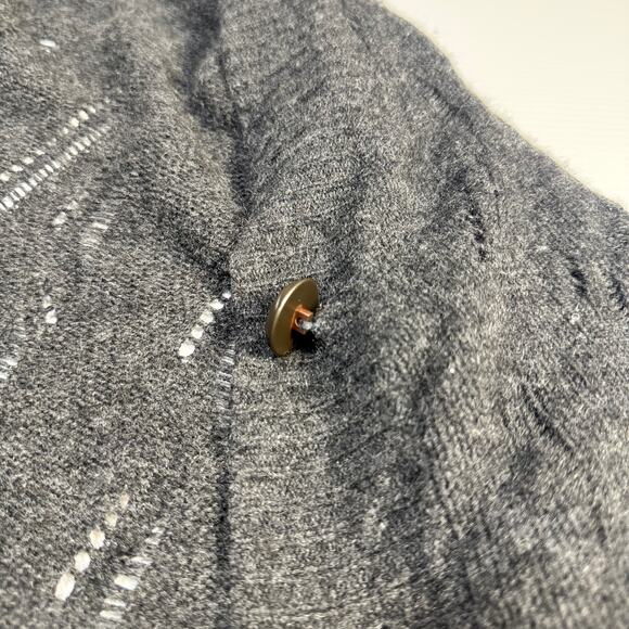 Cashmere Wool Open Knit Cape Cardigan Shawl Women's XS Gray Lagenlook Cozy - Picture 16 of 16